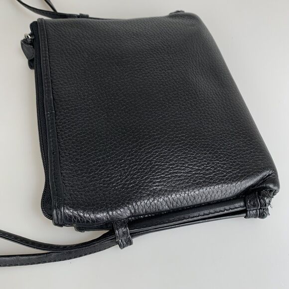 Brighton Crossbody Black Leather Wallet Center Organizer Alligator - Picture 11 of 11